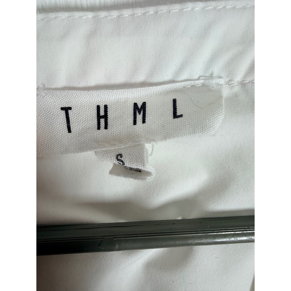 THML White Flutter Sleeve Peplum Top Embroidered V-Neck Boho Blouse Small - Picture 4 of 8